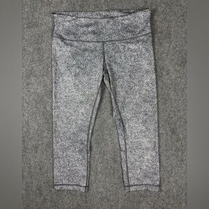Lululemon Cropped Leggings Gray Black Speckled Size 10